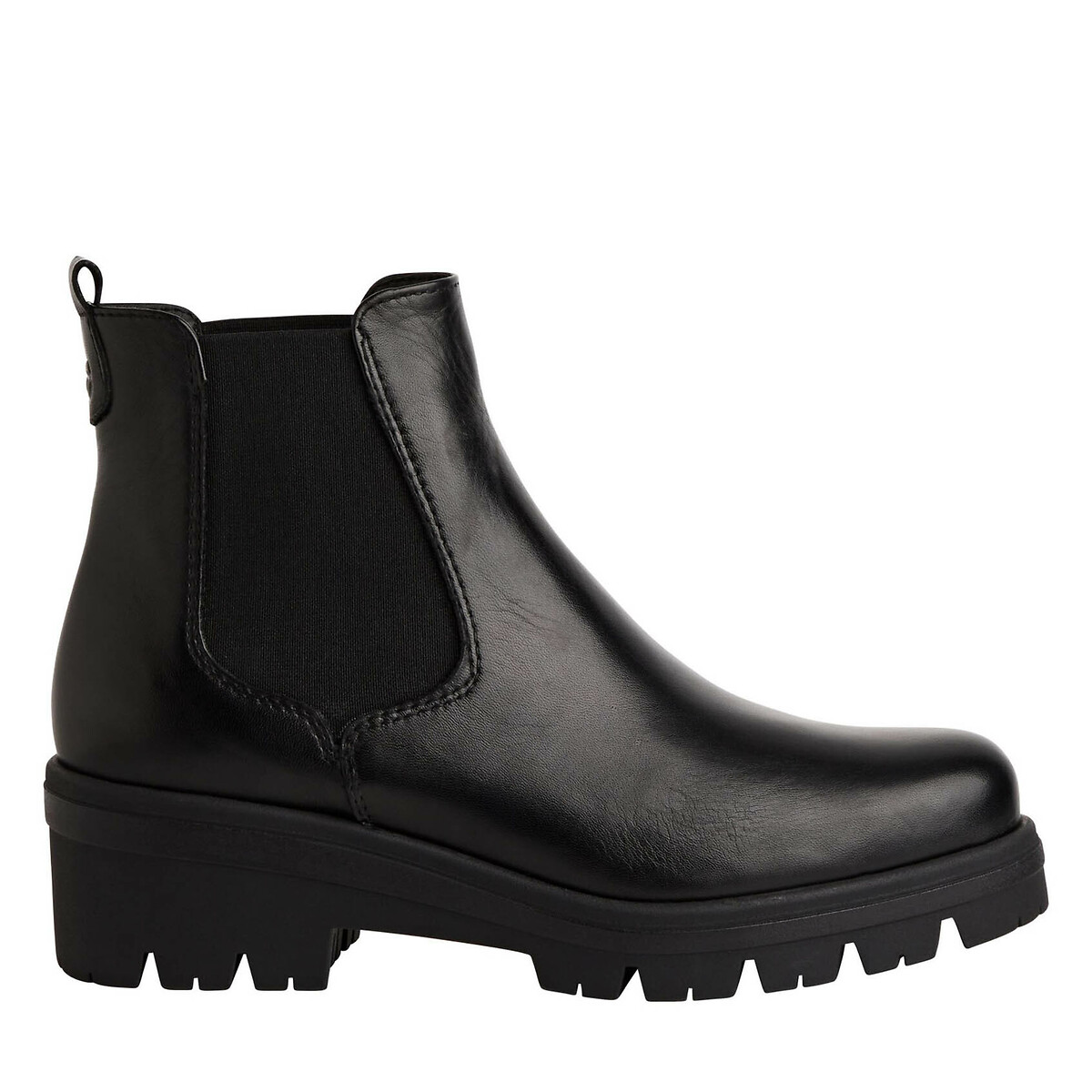 Leather chelsea boots black Tamaris La Redoute