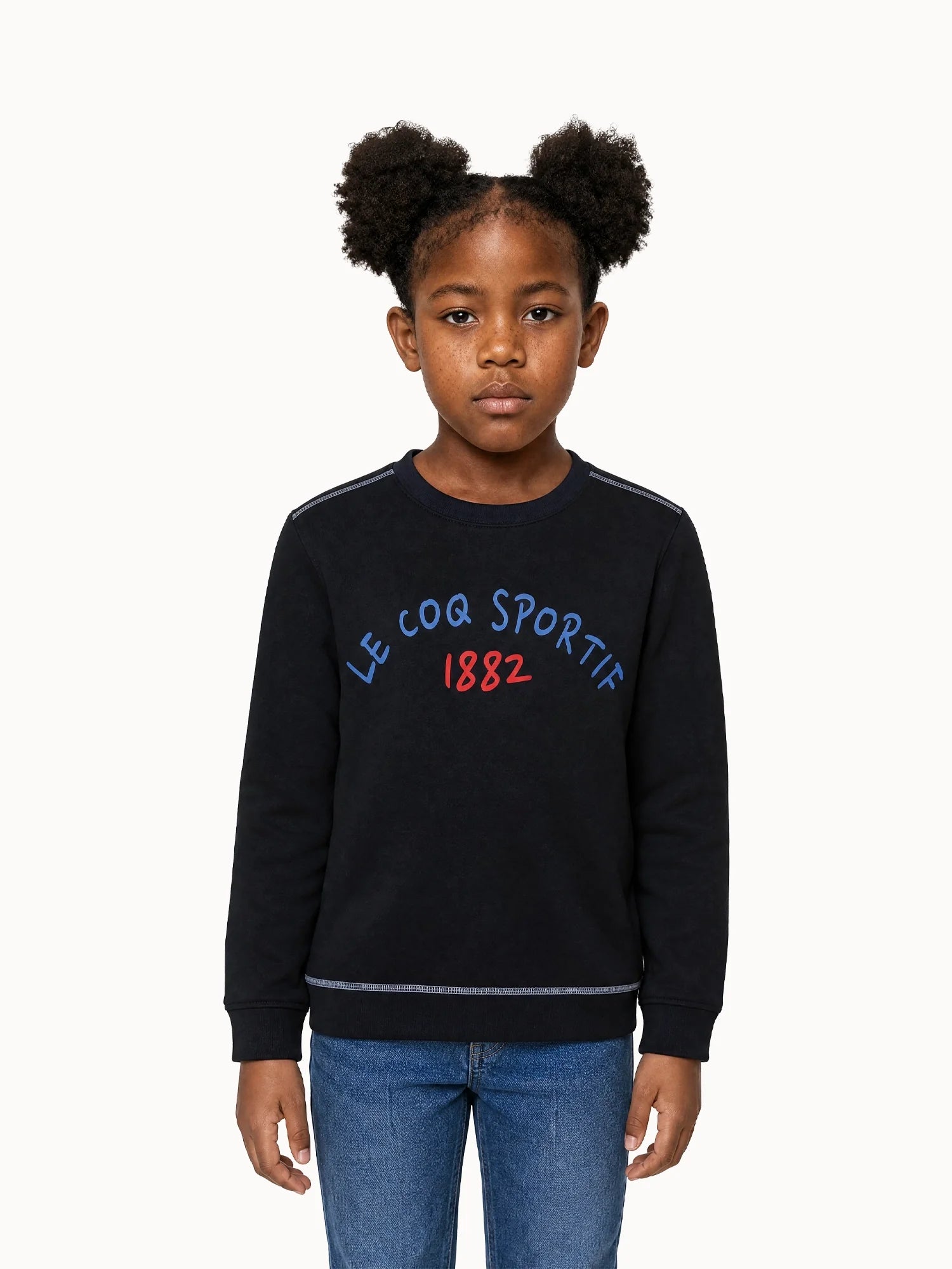 Sweat col rond en molleton léger Tricolores, LE COQ SPORTIF