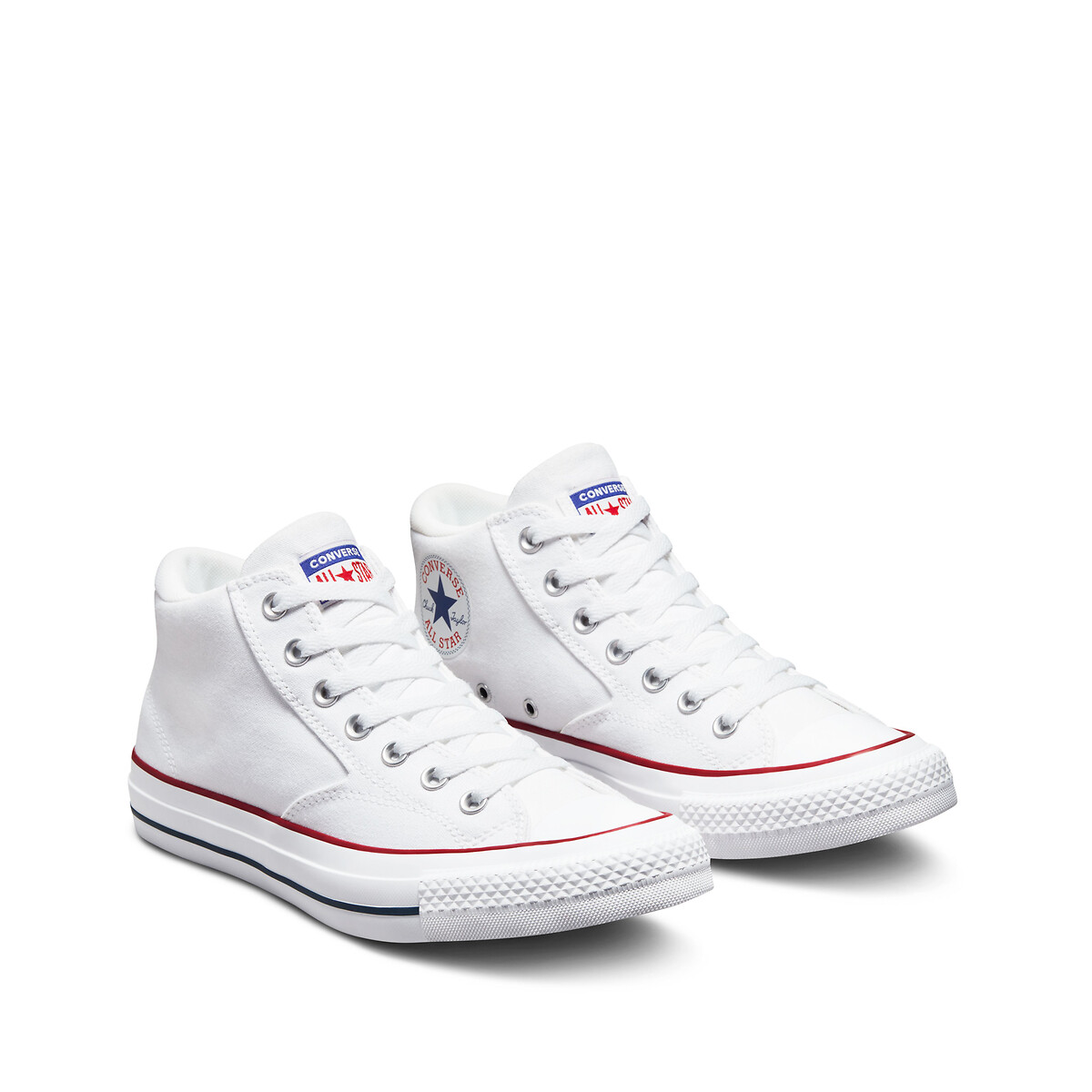 Malden street mid foundation canvas high top trainers white