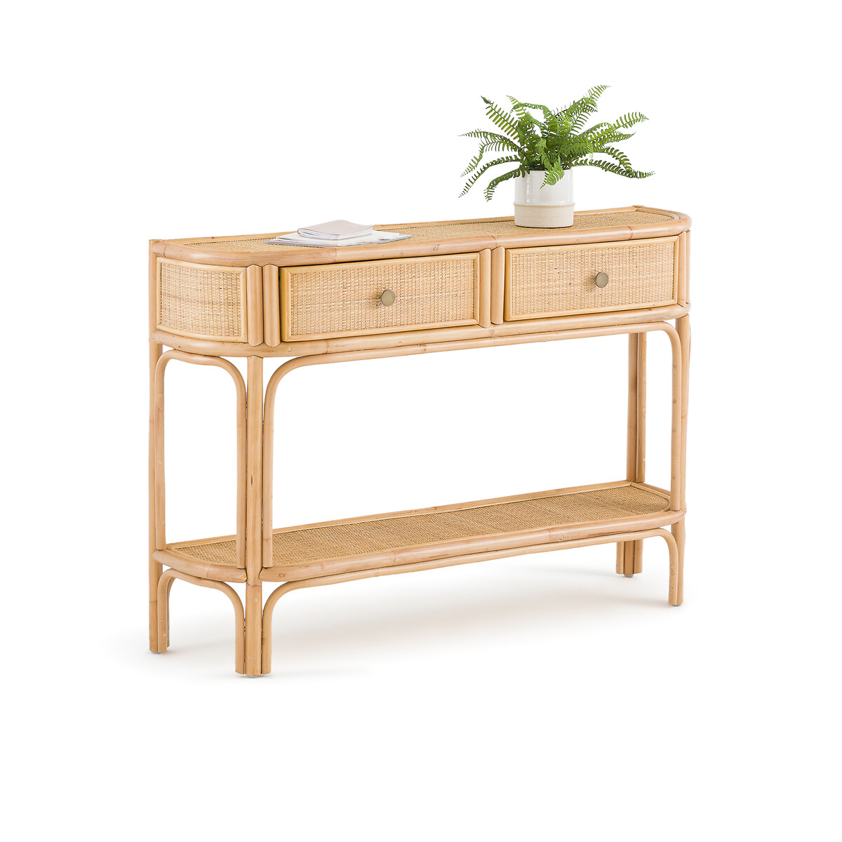 Ladara Rattan Console Table with Drawers