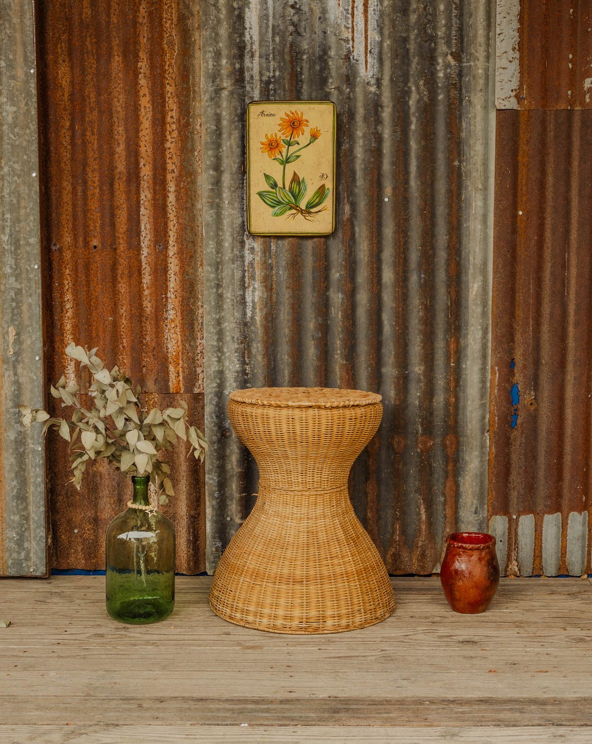 Guéridon en osier Alfred N°1458 - Bon état, DEBONGOUT