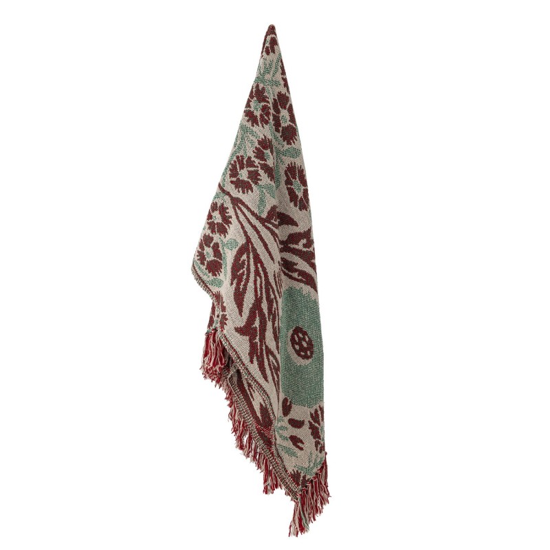 Plaid floral coton recyclé tissage jacquard  JANGAL, BLOOMINGVILLE