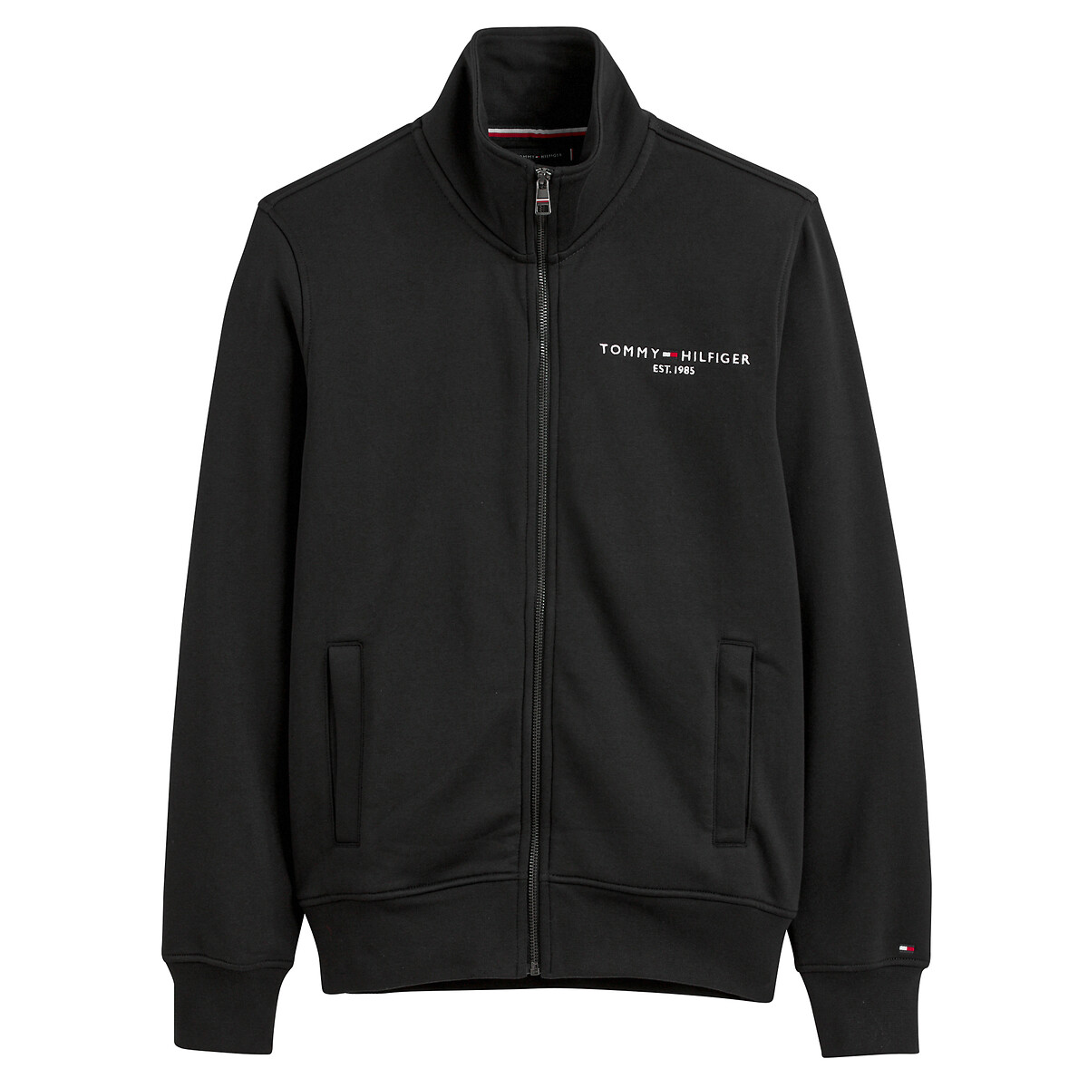 Sweat col montant zipp tommy logo Tommy Hilfiger noir La Redoute