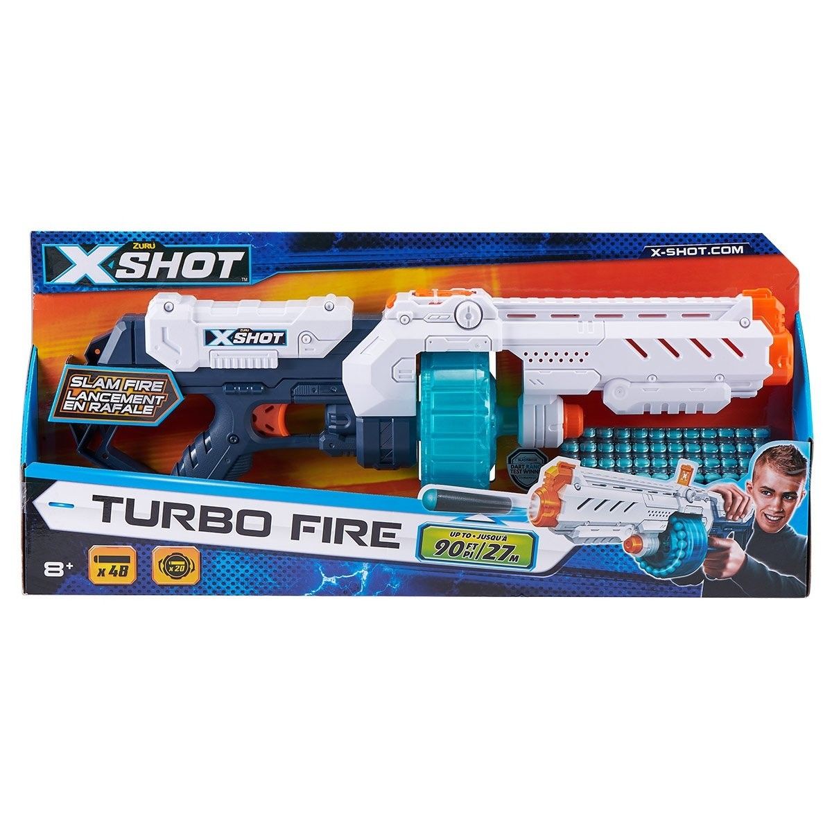 Pistolet x-shot - fusil turbo fire (+ 48 fléchettes) multicolore Zuru