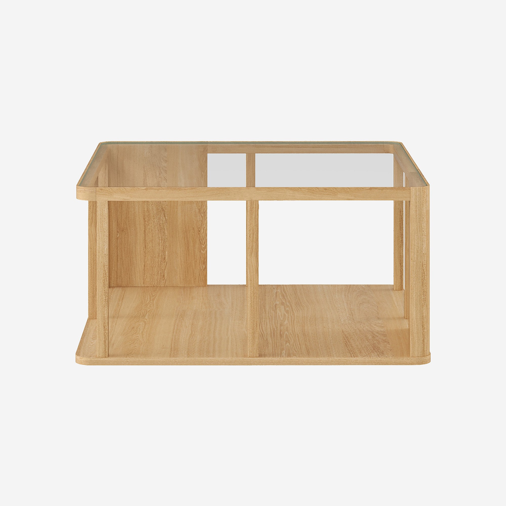 Table basse  bois, panneau, verre ADELE, HABITAT