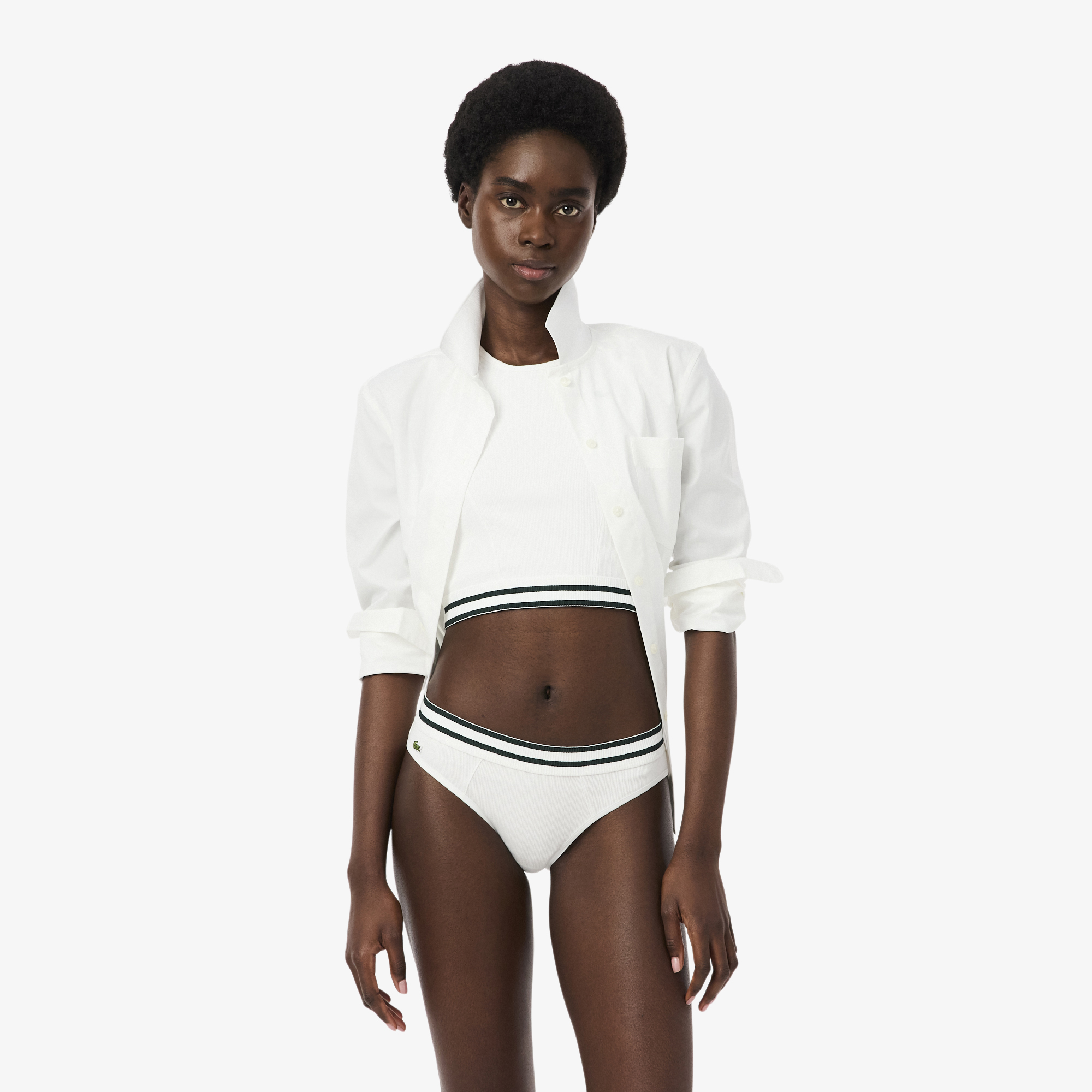 Culotte coton ceinture rayée, LACOSTE