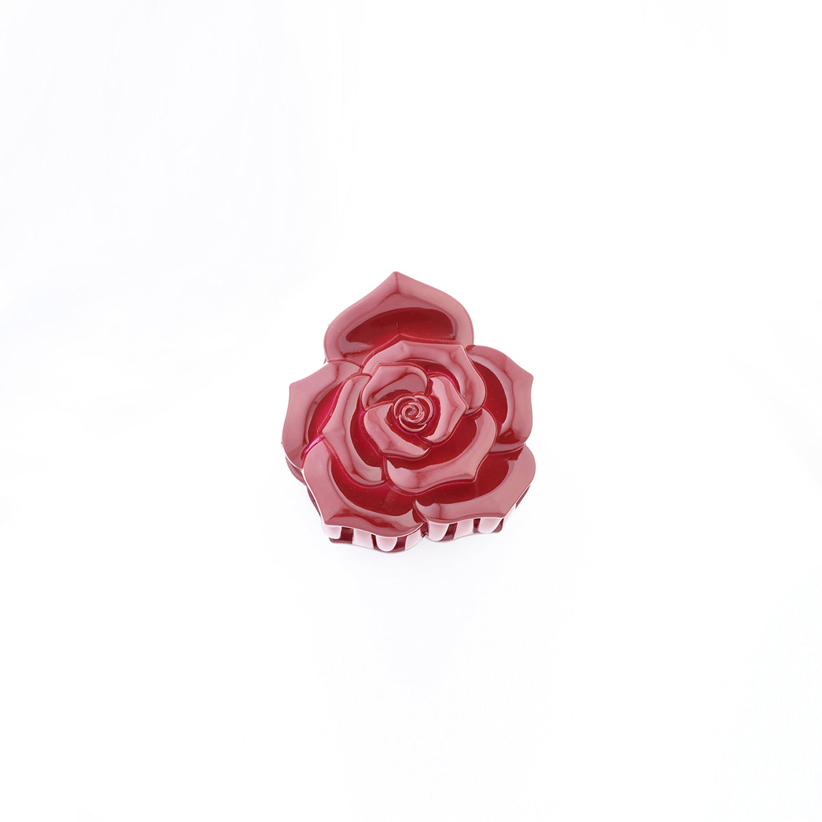 Pince à cheveux fleur de camélia bordeaux, BALABOOSTE
