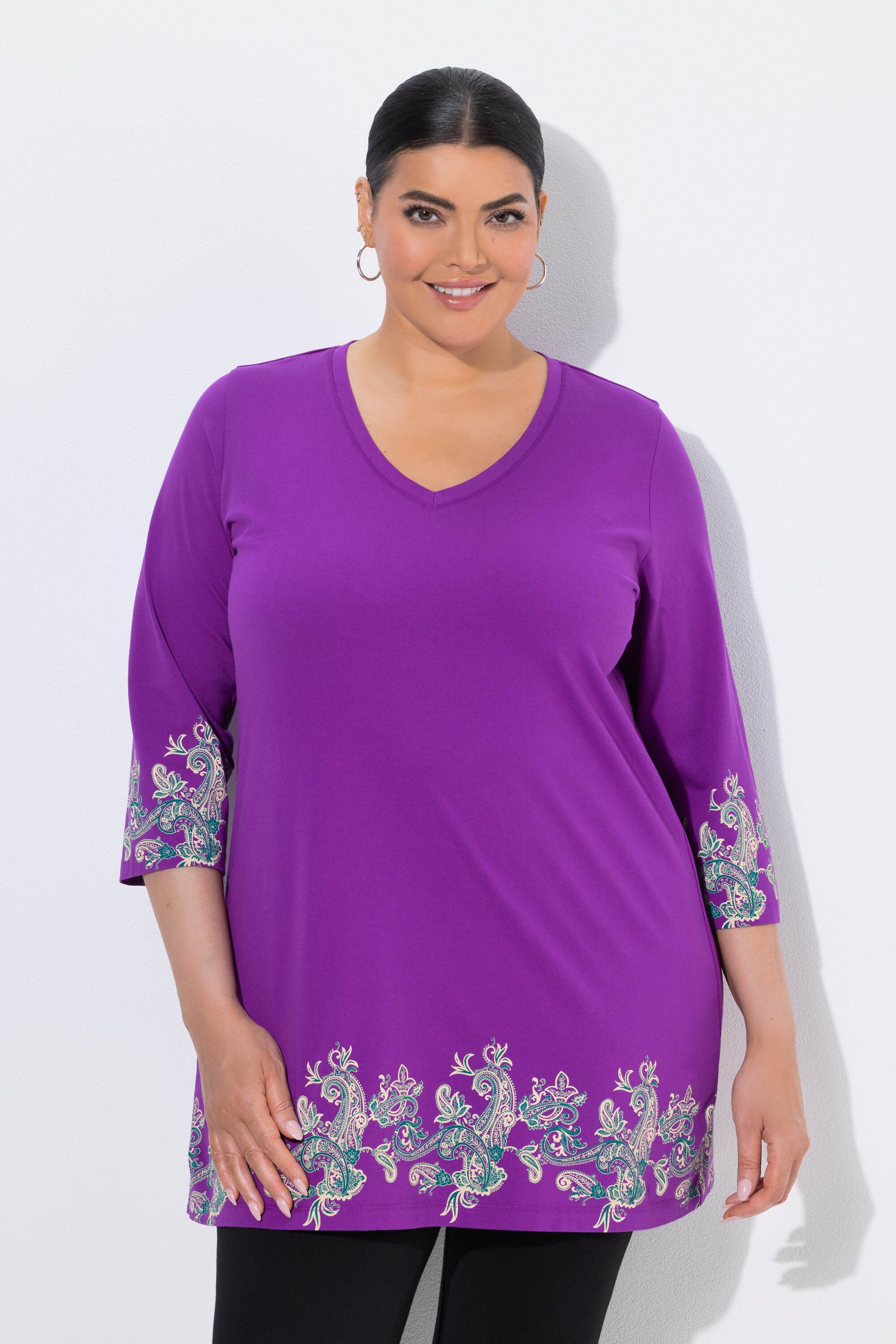 T-shirt long à motif imprimé, ULLA POPKEN