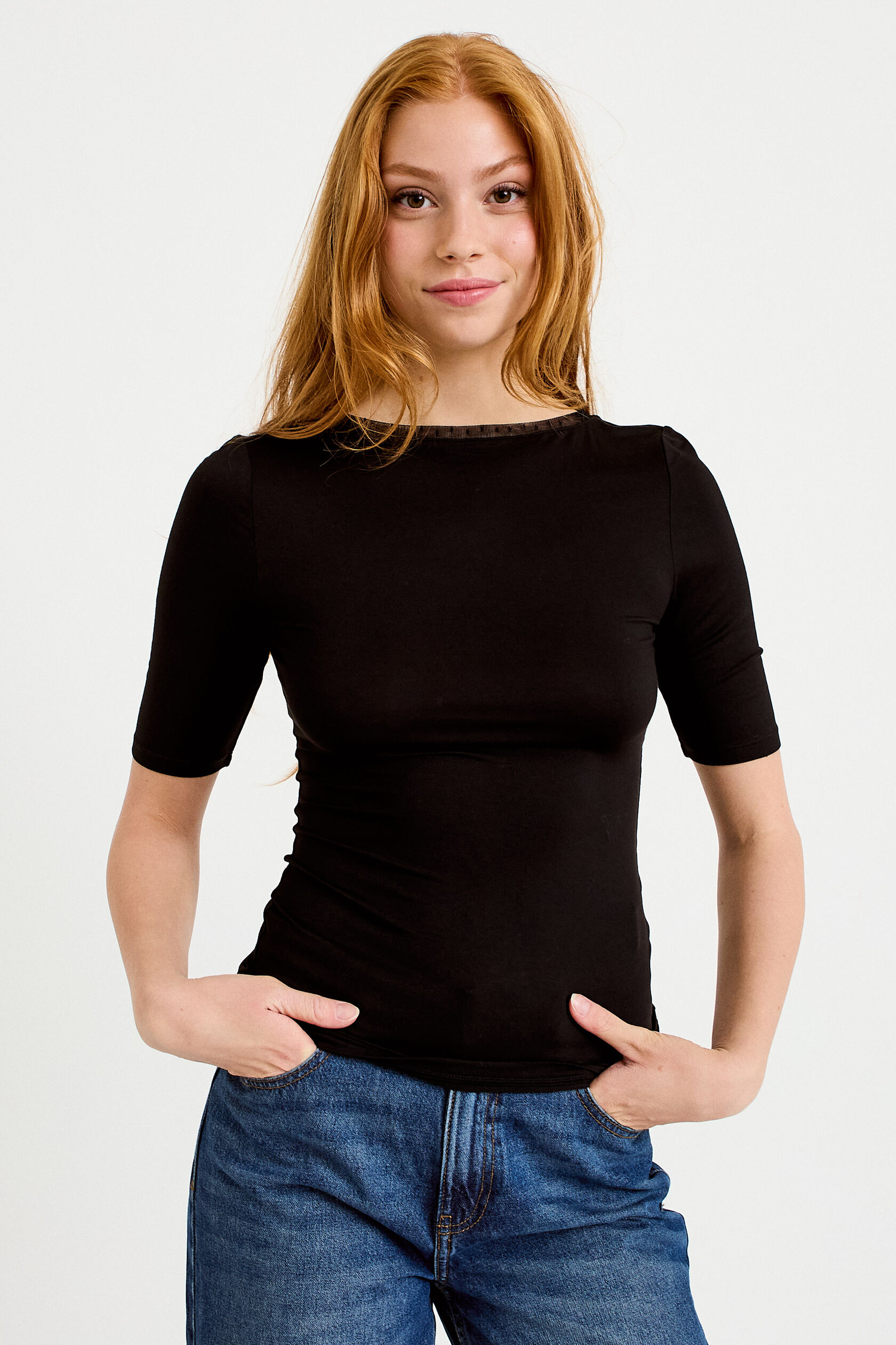 T-shirt ajusté manches courtes, CACHE CACHE