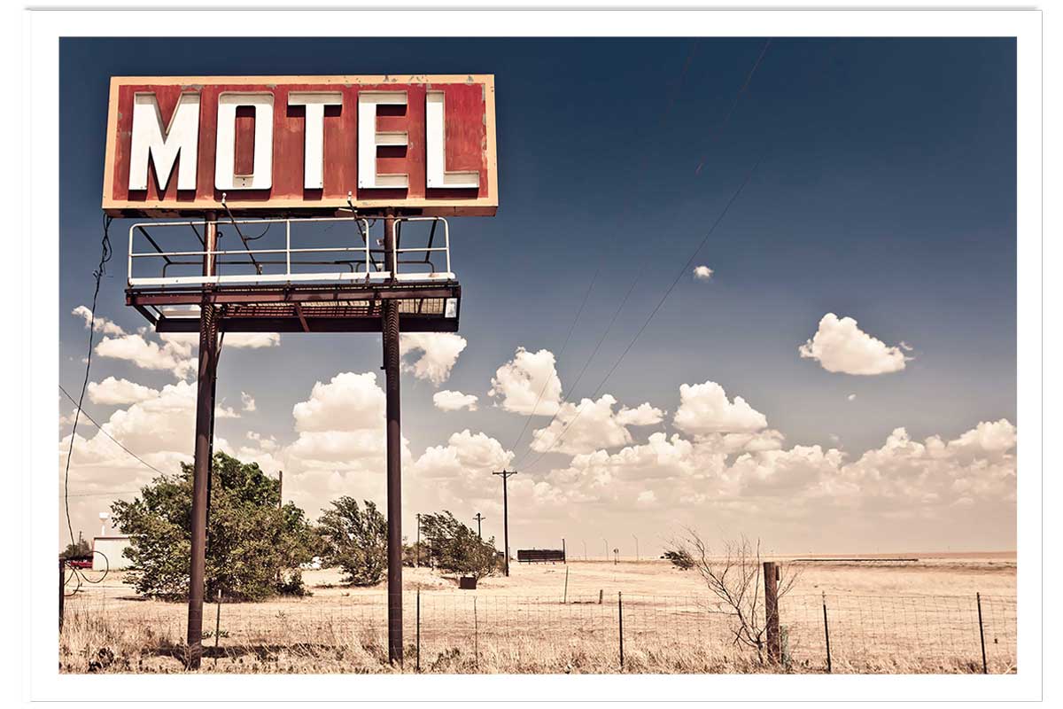 Affiche motel and neon lights, HEXOA