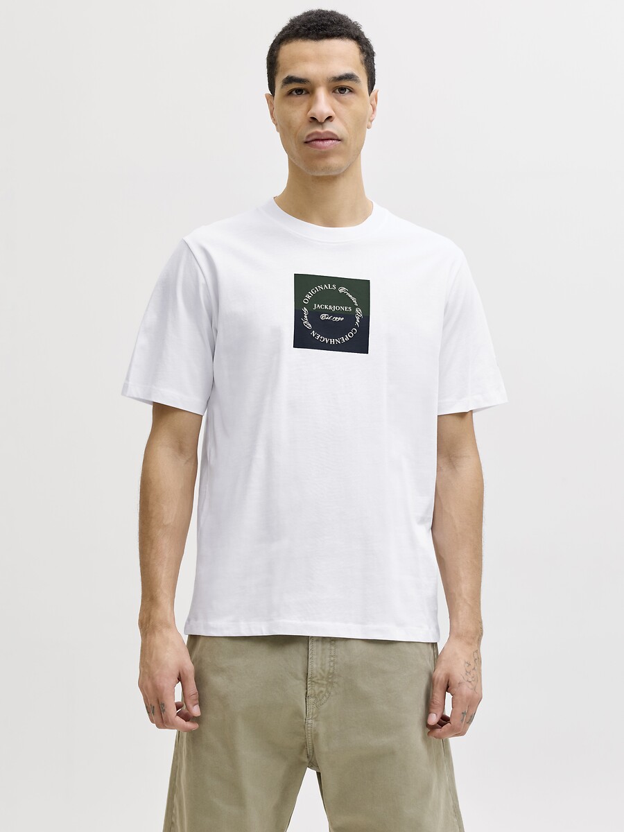 T-shirt manches courtes, imprimé devant, JACK & JONES