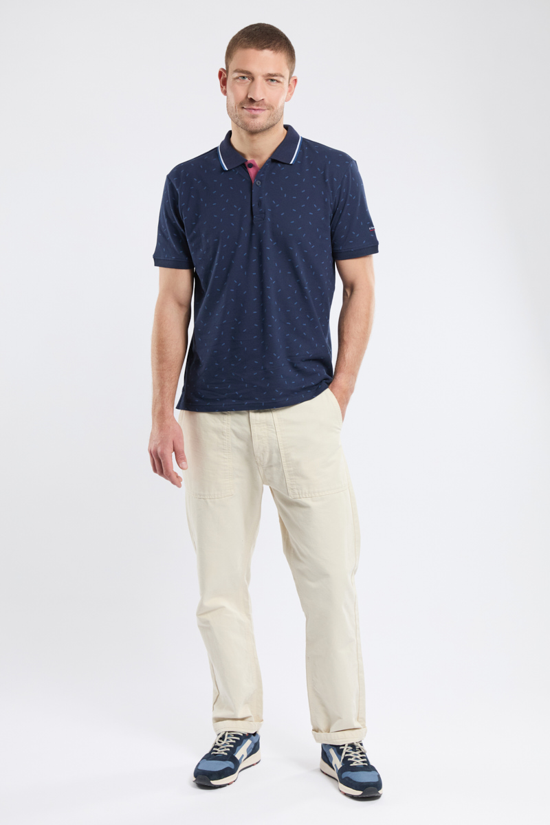 Polo micro-motifs en maille piquée, ARMOR-LUX