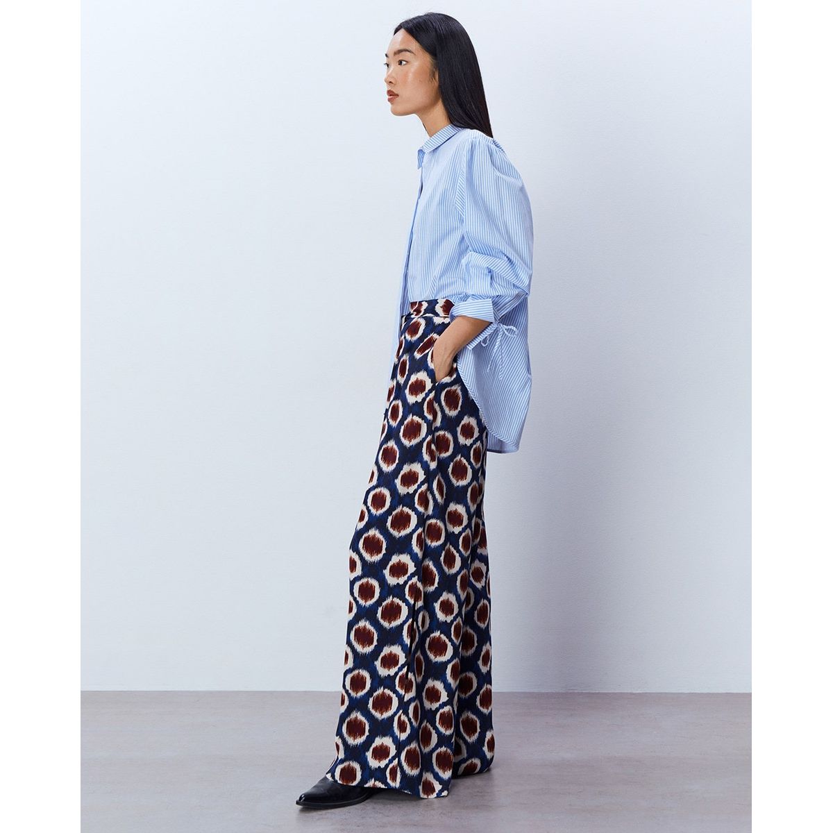 Pantalon palazzo imprim bleu Sfera La Redoute