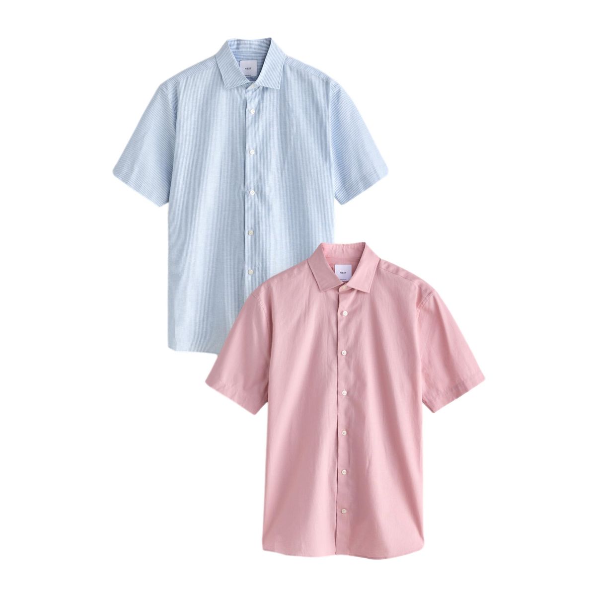 Chemise manches courtes en lin, lot de 2, NEXT