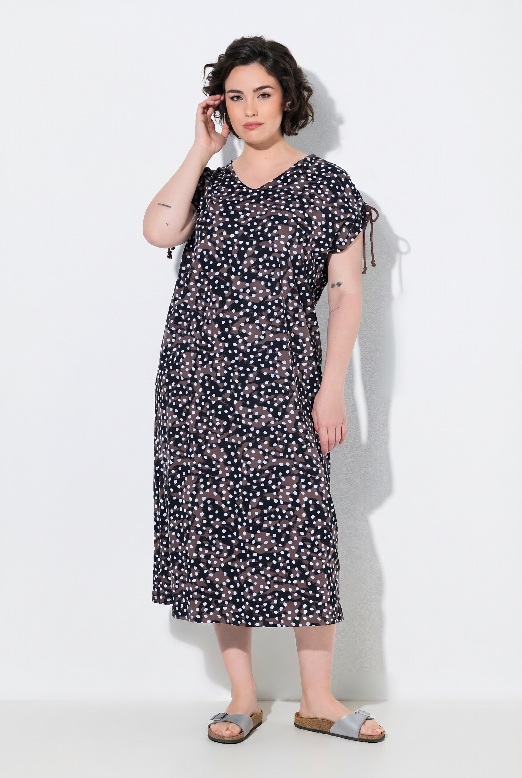 Robe longueur midi, motif à pois, ULLA POPKEN
