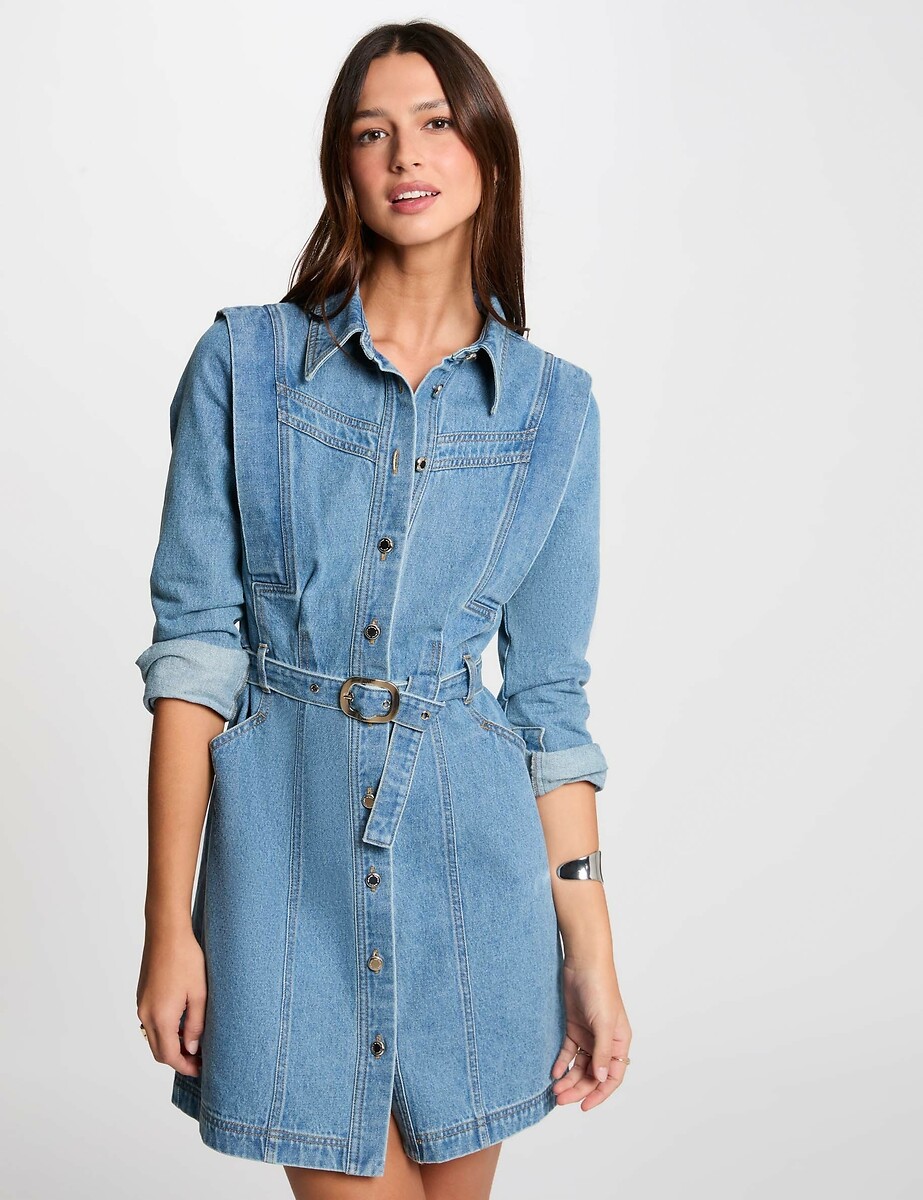 Jeansjurk met knoopsluiting