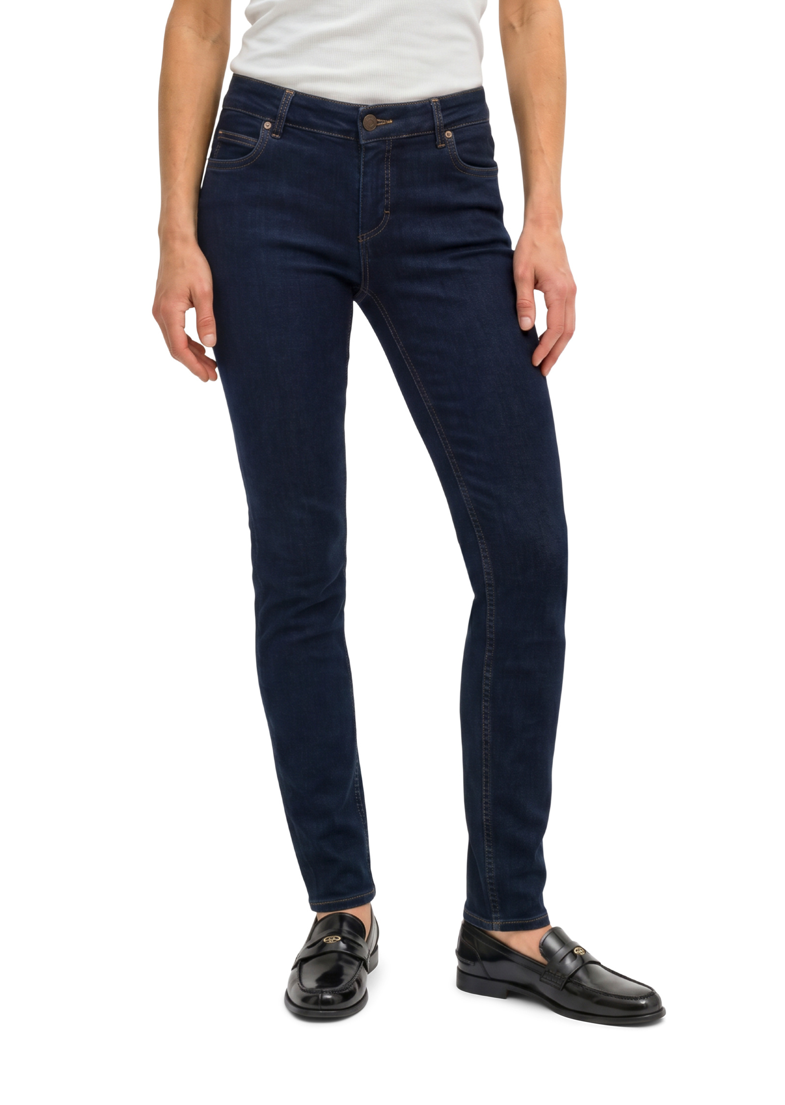 Jeans modèle Alby slim en coton biologique mélangé et stretch, MARC O'POLO