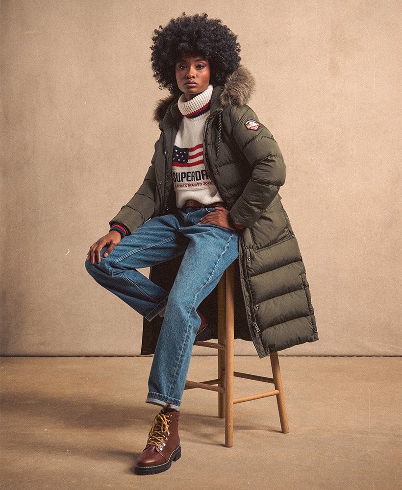 Manteau long en imitation fourrure Everest, SUPERDRY