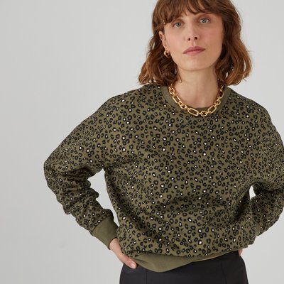 Sweat col rond, motif animalier LA REDOUTE COLLECTIONS