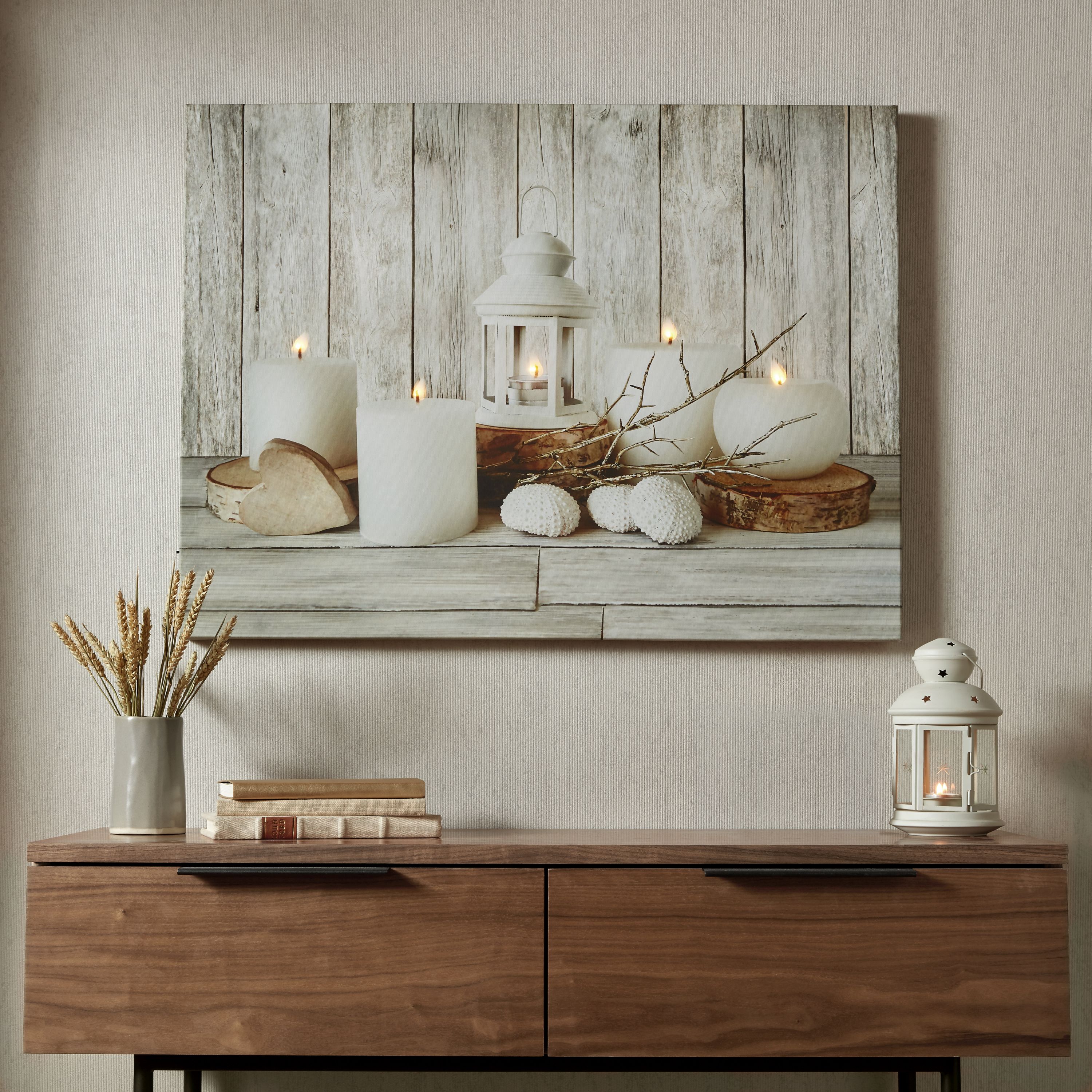 Toile LED Bougies, ART FOR THE HOME