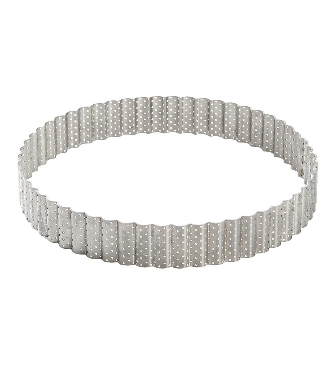 Cercle à tarte perforé cannelé ø20 cm - acier inoxydable, DE BUYER