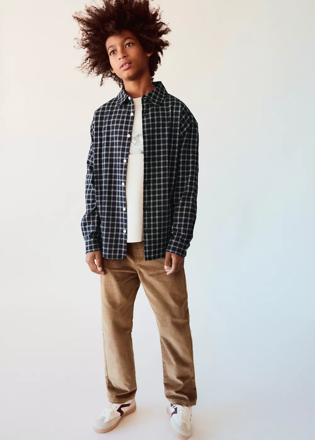 Pantalon en velours côtelé wide-leg, MANGO KIDS