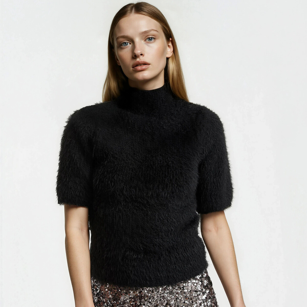 Crew Neck Jumper in Fine Fluffy Knit, LA REDOUTE COLLECTIONS