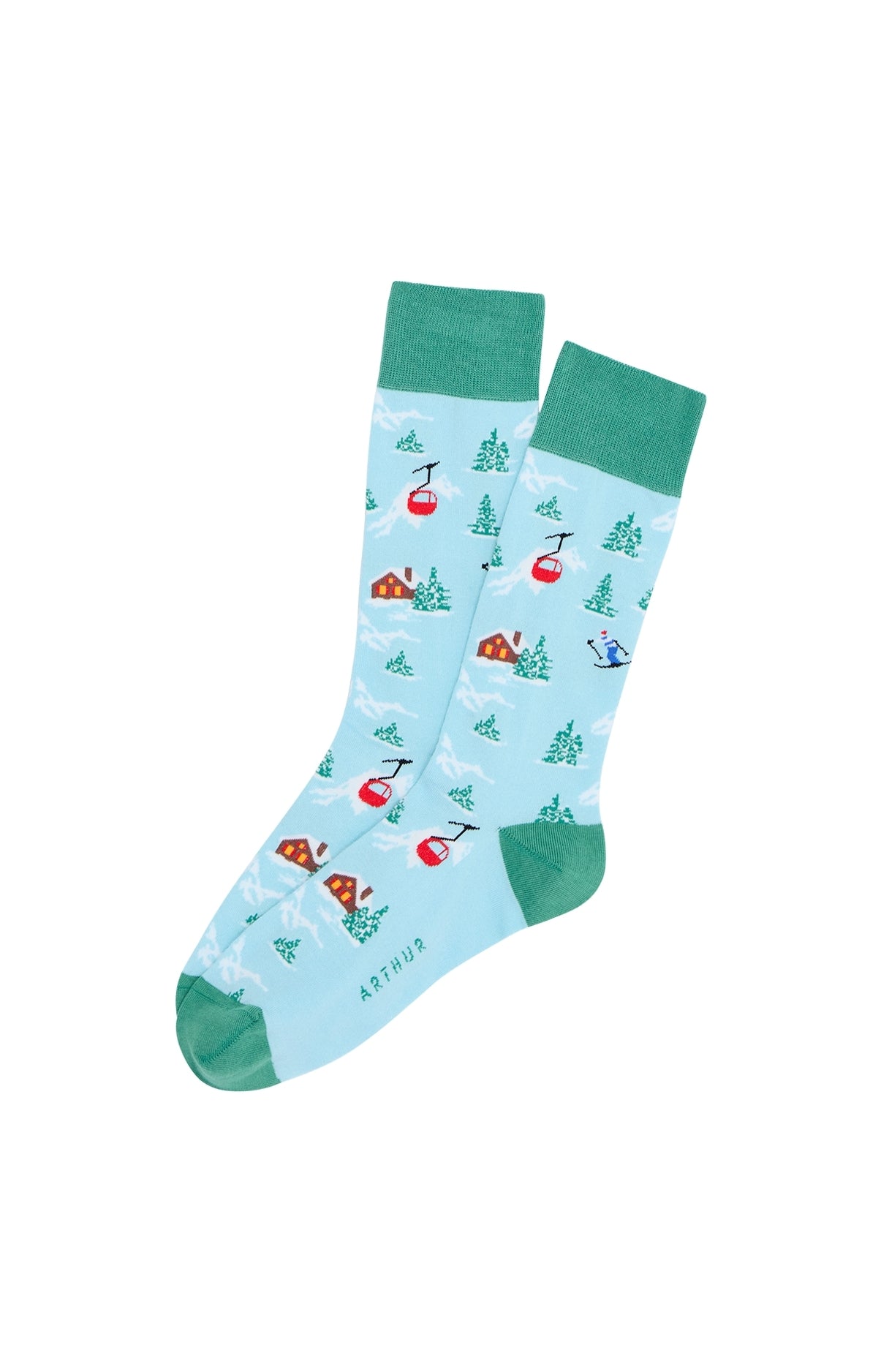 Chaussettes en coton imprimé Noël en altitude Lagon, ARTHUR