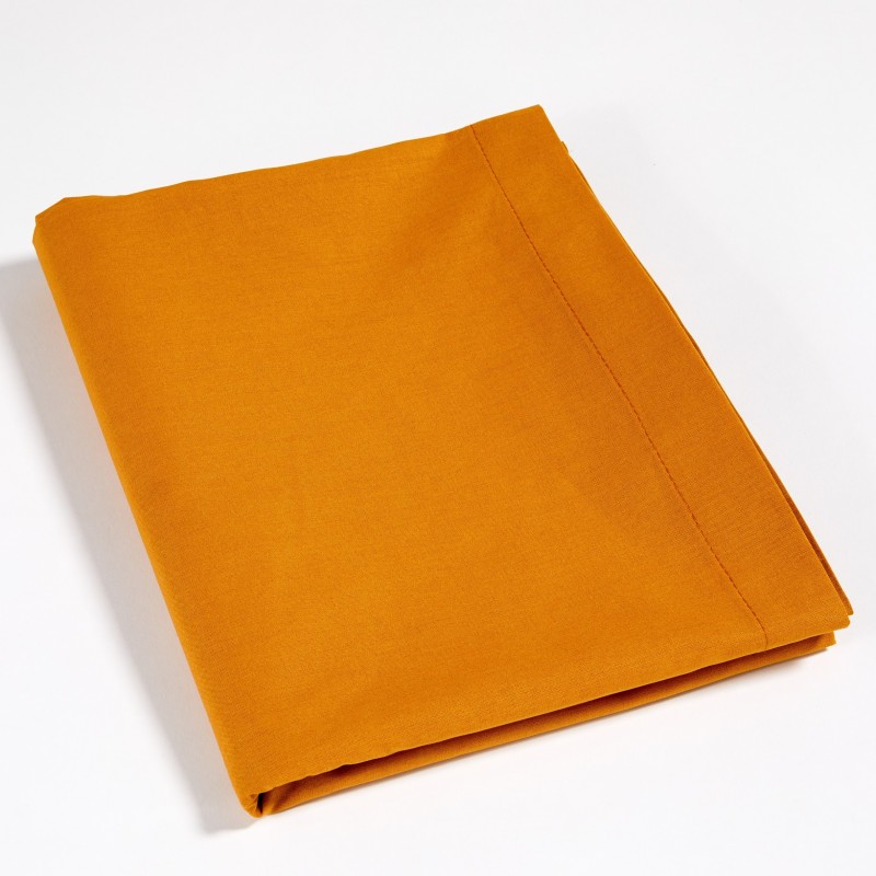 Drap Housse Plat Orange en Coton, LES MATELAS DE MORPHEE
