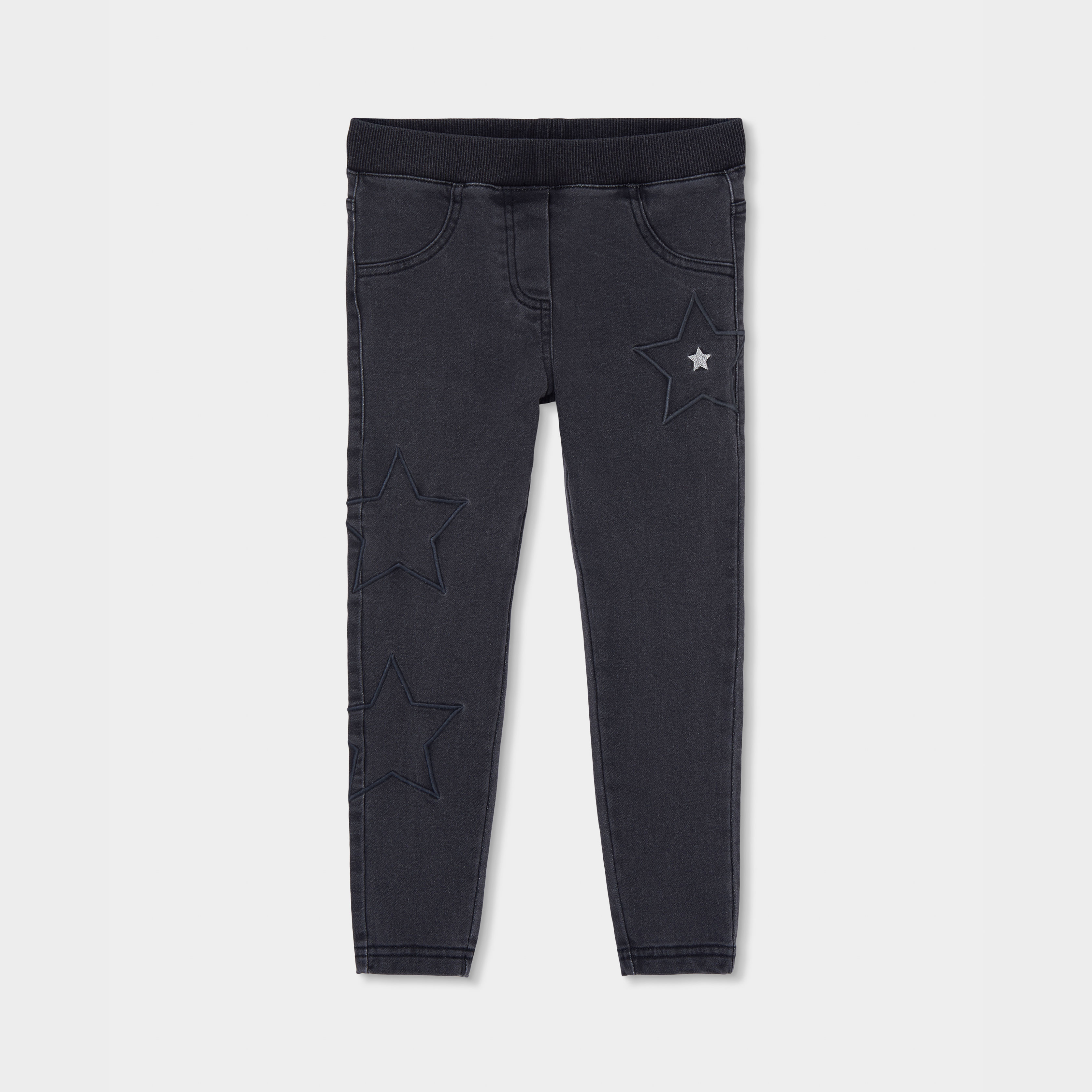 Pantalon fille denim avec étoiles, BOBOLI