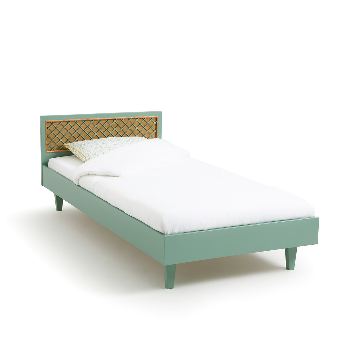 Croisille children s bed with headboard grey green La Redoute