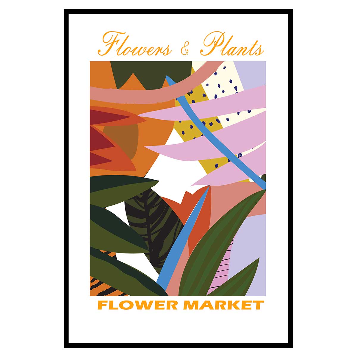Affiche encadrée fleurs tropicales, HEXOA
