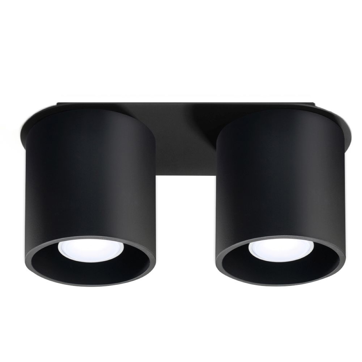 Plafonnier Aluminium Noir GU10 2 Orbis, EDEN