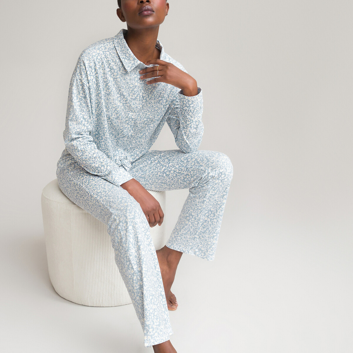 Pijama de manga larga estampado estampado floral La Redoute Collections | La  Redoute