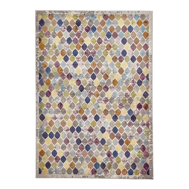 Moroccan Tile Print Rug, multi-coloured, SO'HOME