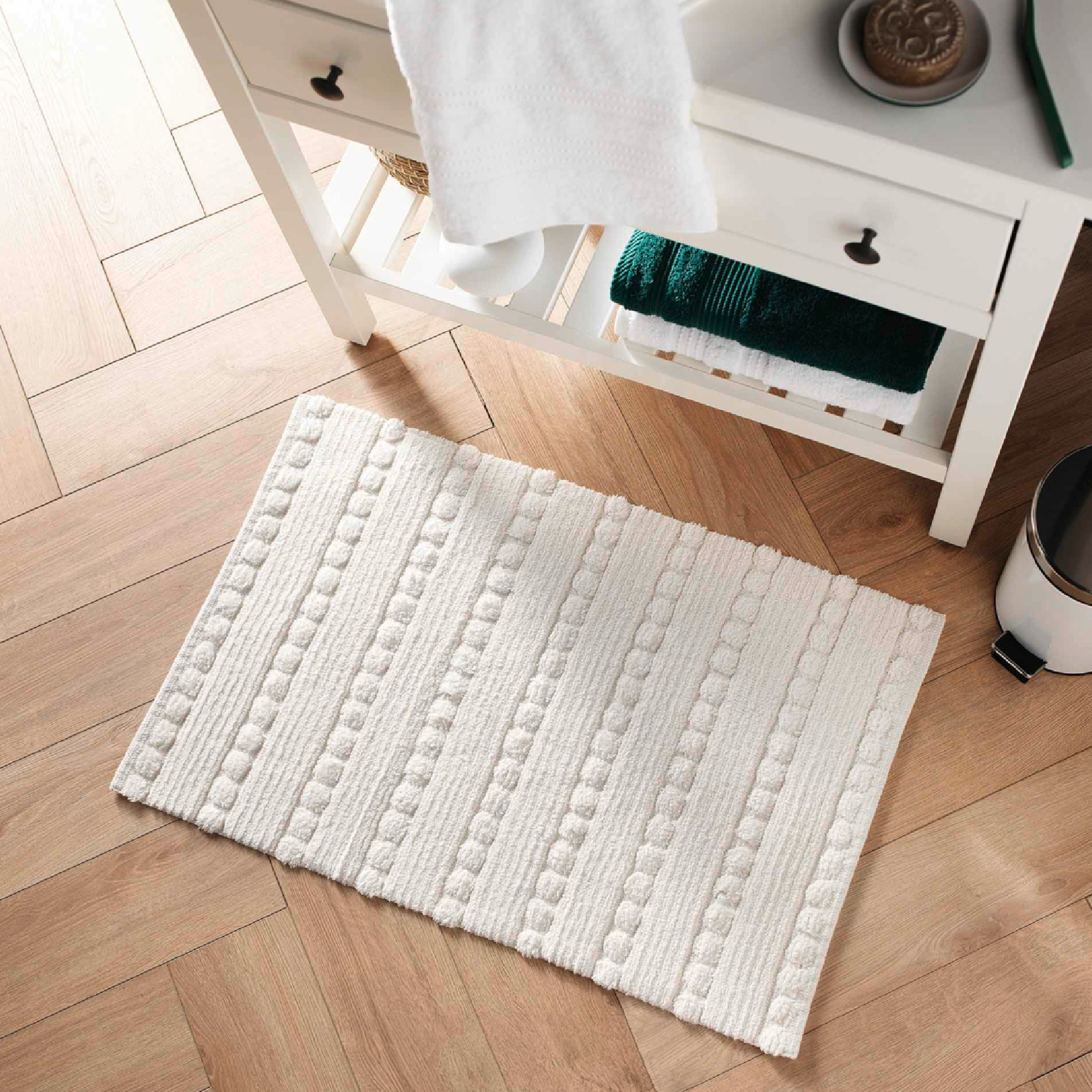 Tapis de Bain Cleonis Uni avec Reliefs, DOUCEUR D'INTÉRIEUR