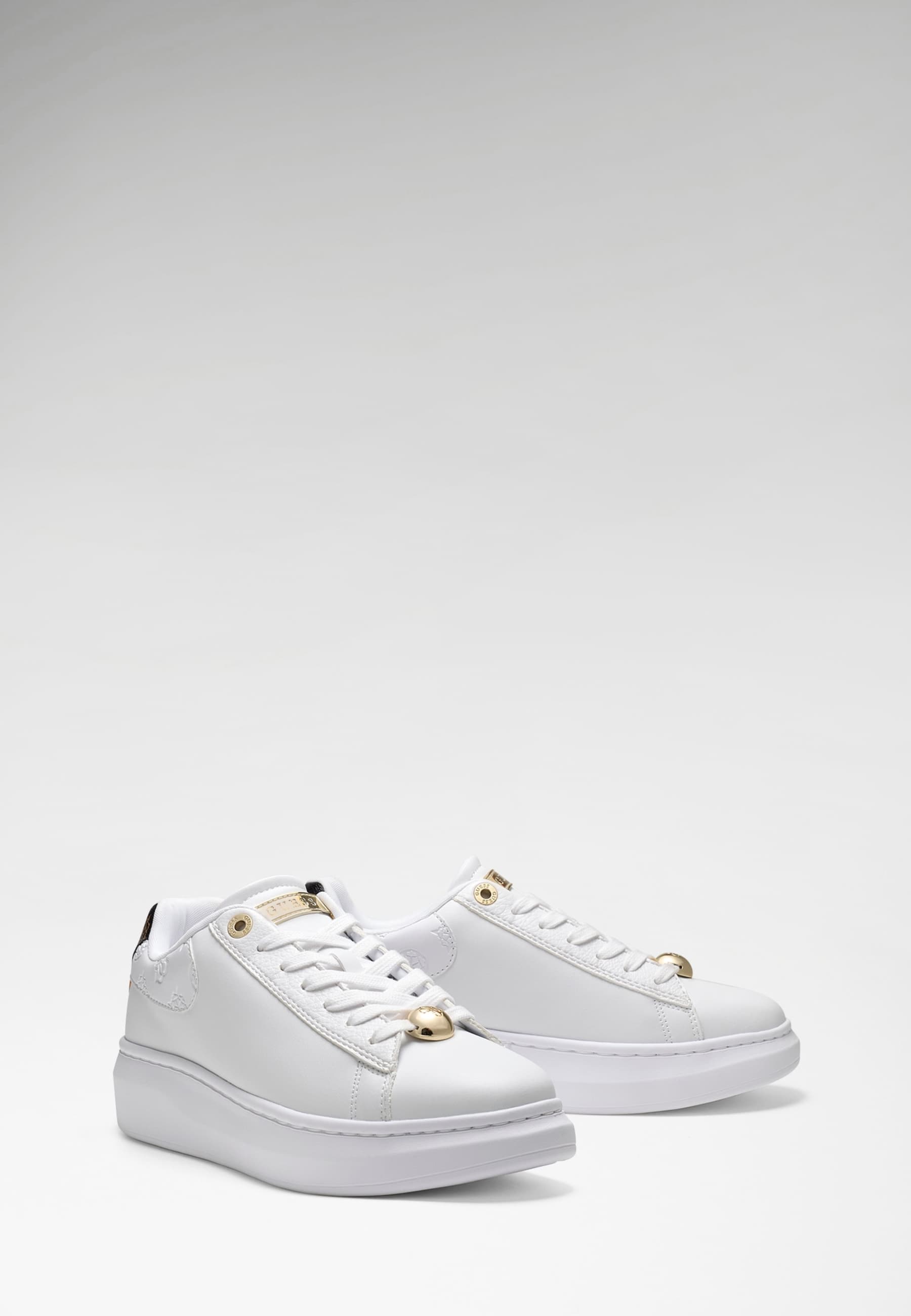 Baskets En Cuir Véritable Fireup, GUESS