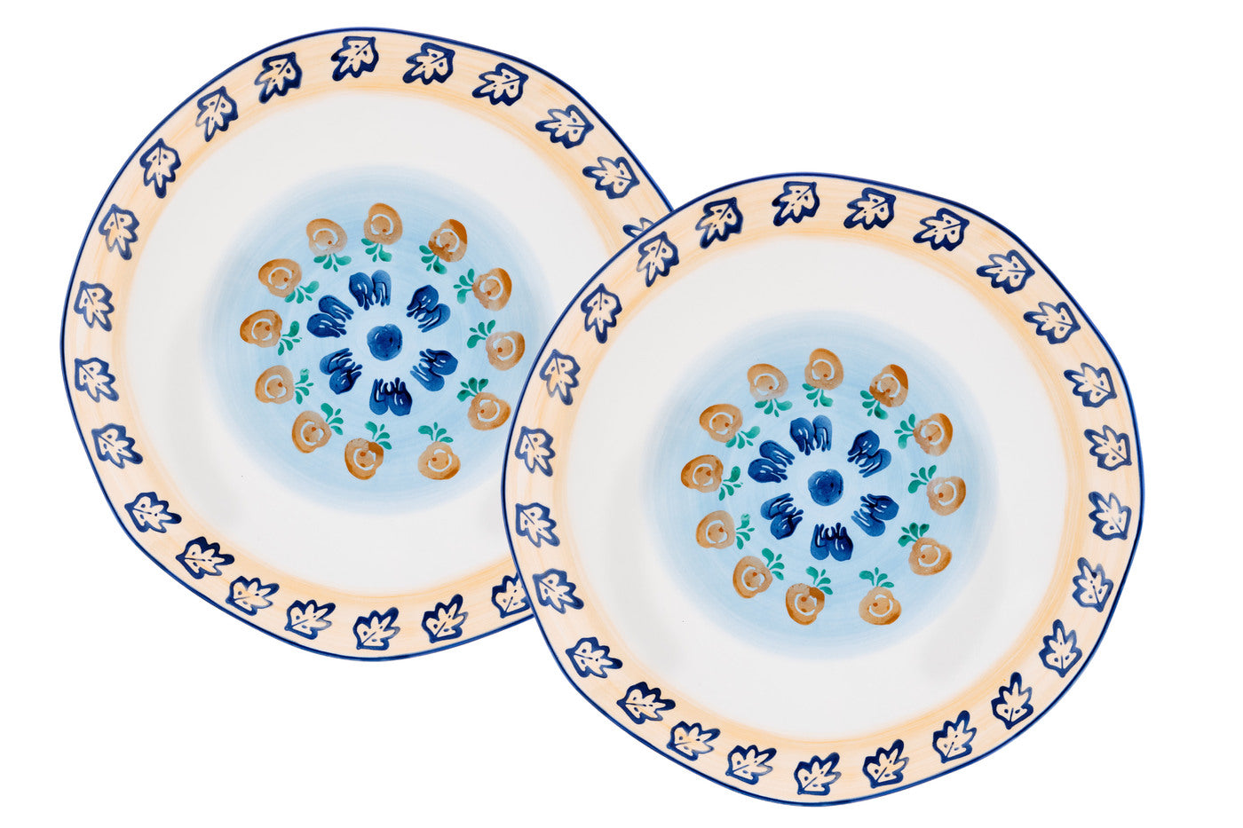 Lot de 2 plateaux & plats à four en porcelaine de haute qualité (grade a), peinte à la main, NAPOLI, BJORN