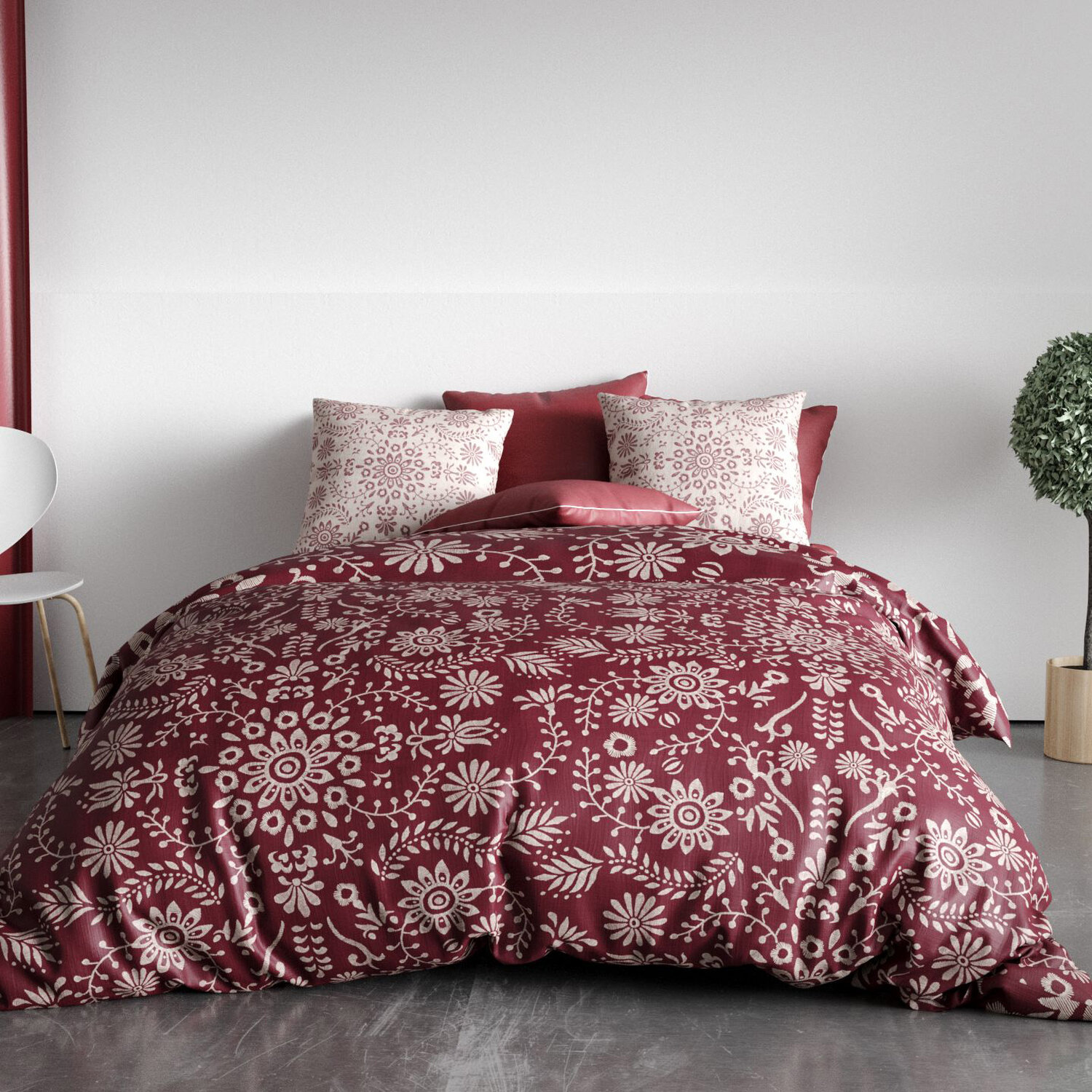 Parure housse de couette en coton imprimée, Vishka, C DESIGN HOME TEXTILE