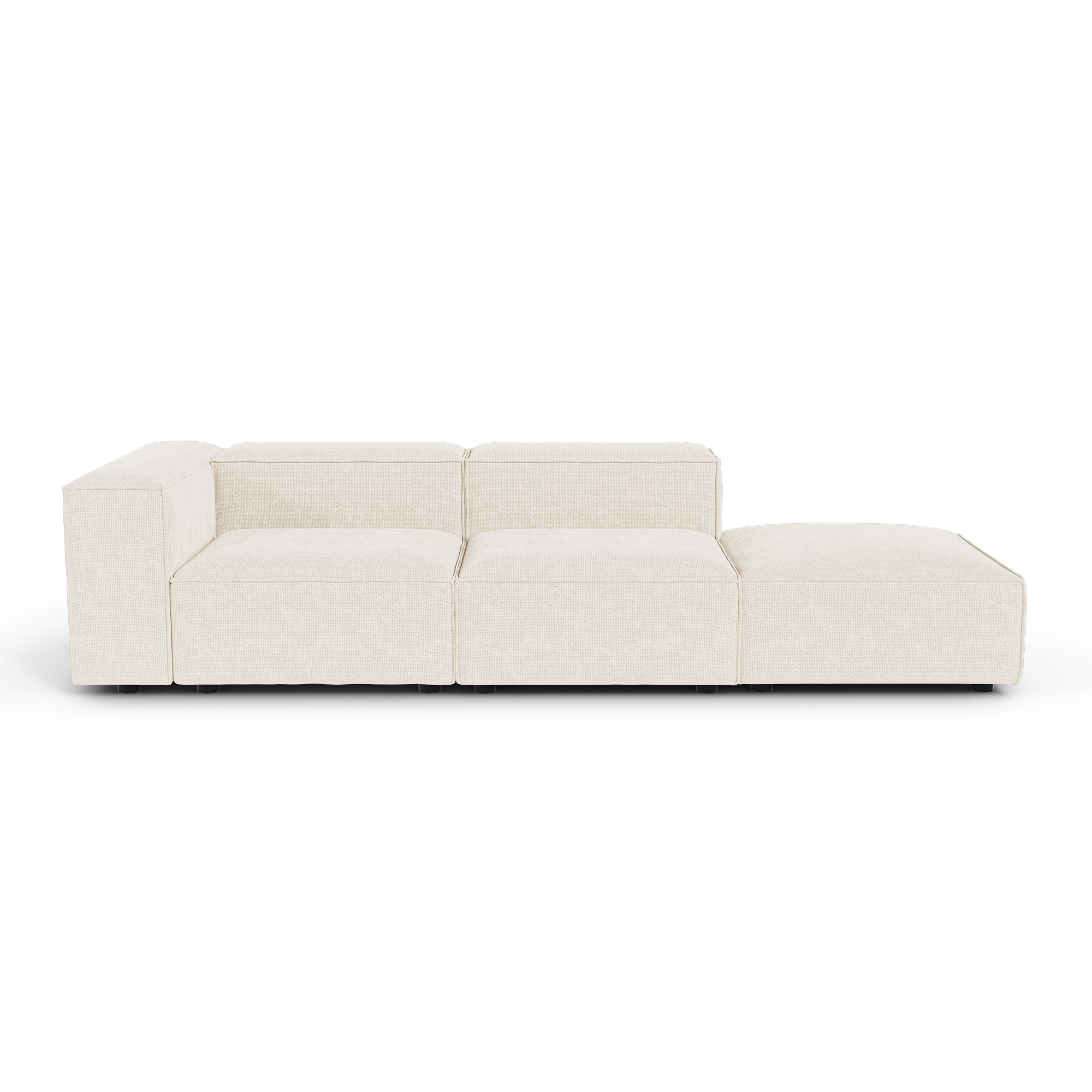 Canapé modulable 5 places en velours chenillé CUBI, SIA HOME