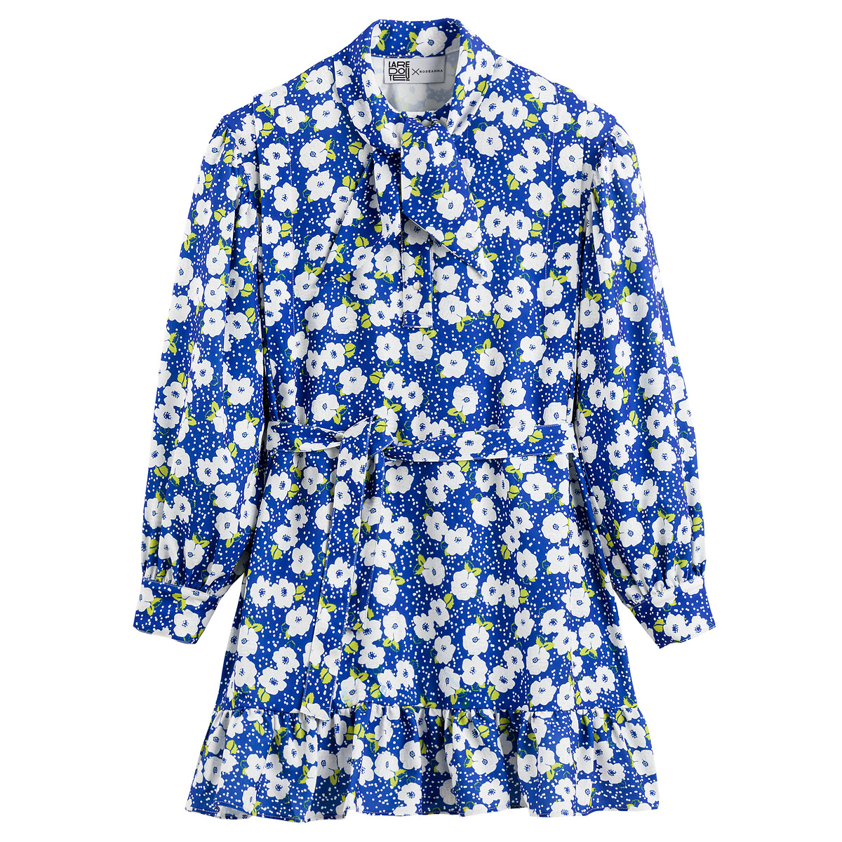 Robe Fourreau Lela Rose - Imprimé Fleurs Bleu Et Blanc, Col Bateau - Neuf Avec étiquettes