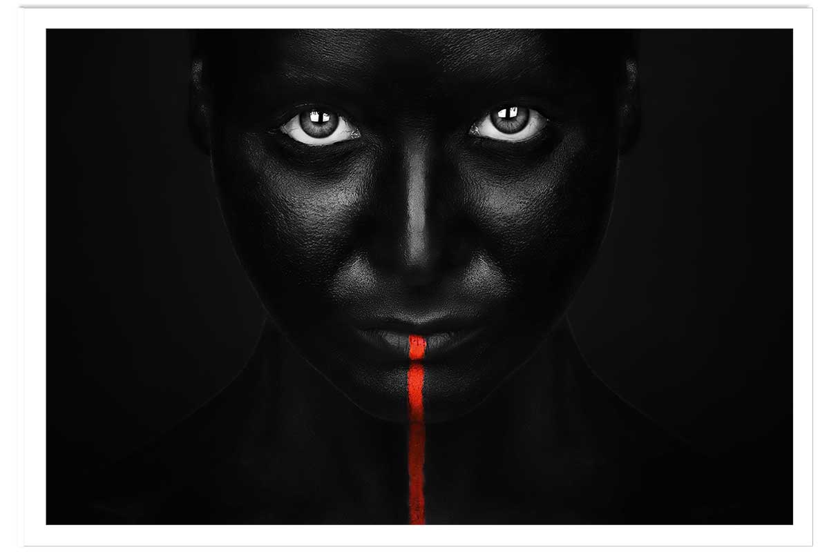 Affiche photo d'art portrait rouge, HEXOA