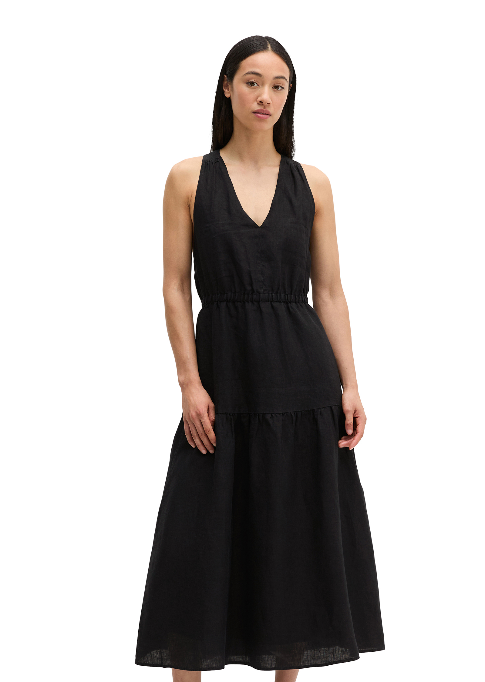 Robe à étages en lin regular avec bretelles croisées, MARC O'POLO