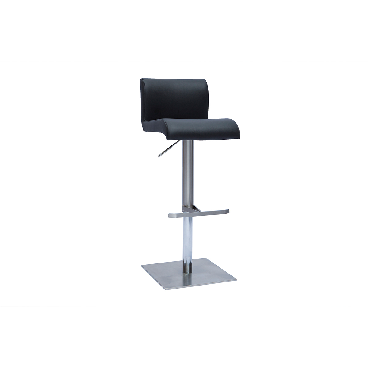 Tabouret de bar design réglable noir et inox brossé SHEINA, MILIBOO