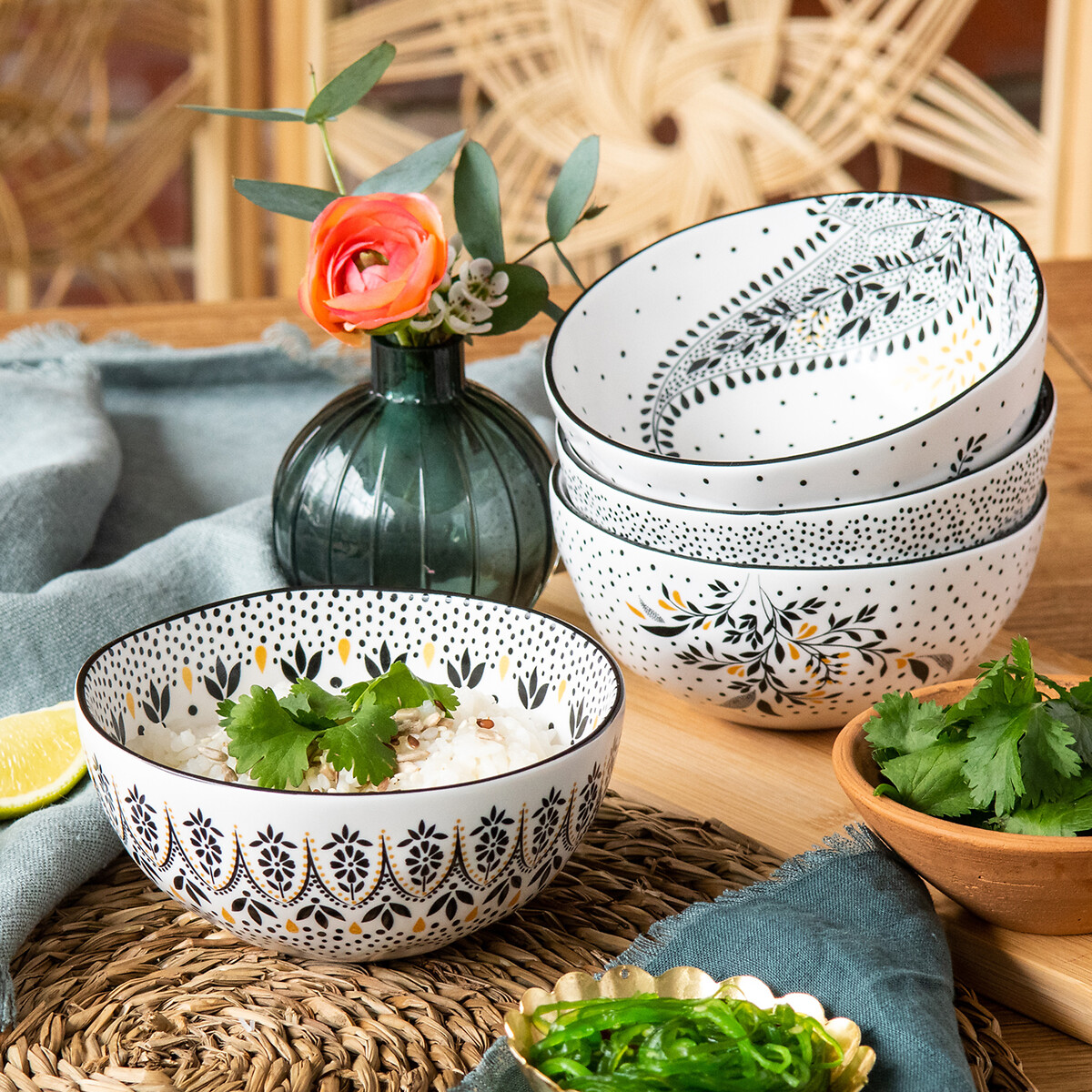 Set of 4 Artisanne Noir Mini Bowls, SARA MILLER