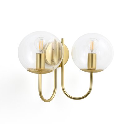 Moricio Double Brass and Glass Wall Lamp LA REDOUTE INTERIEURS