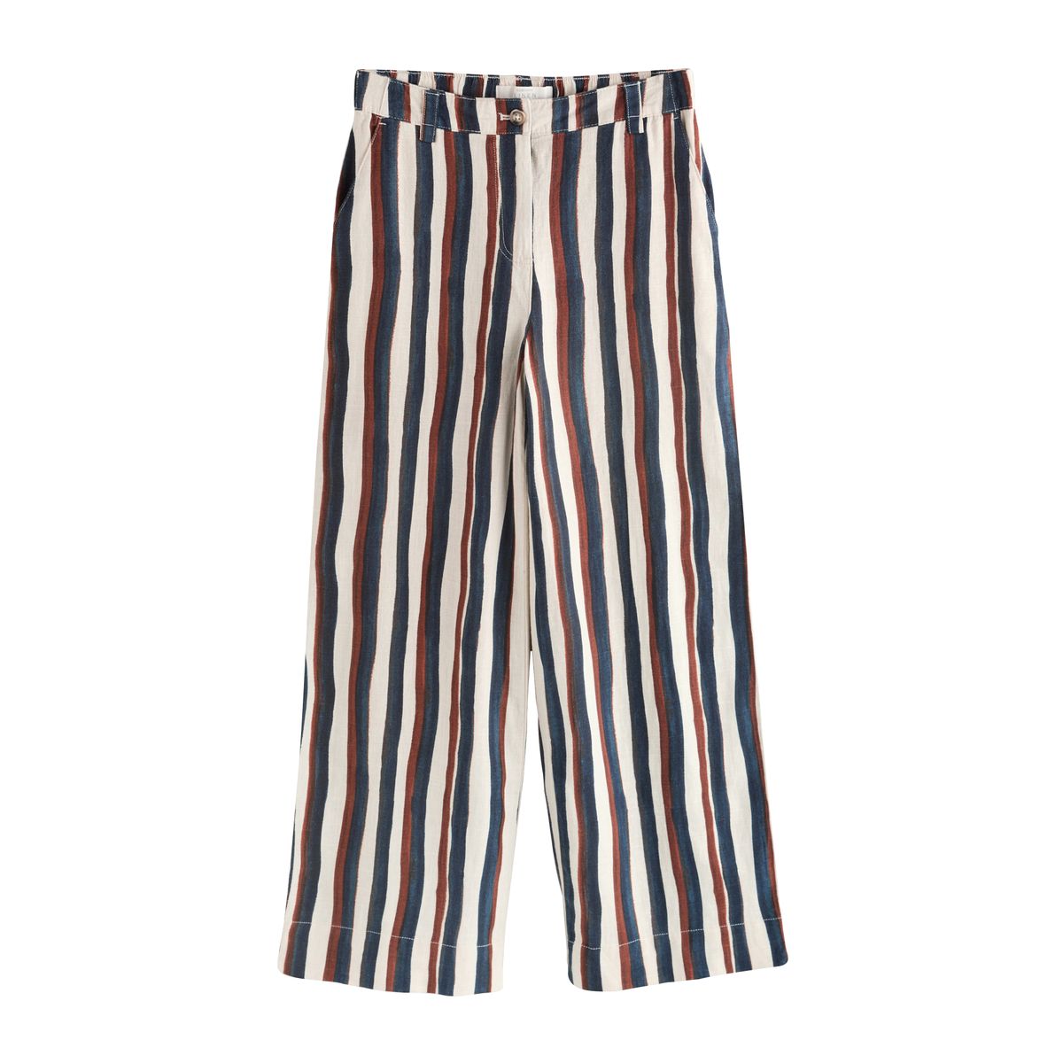 Pantalon en mélange de lin coupe large, NEXT
