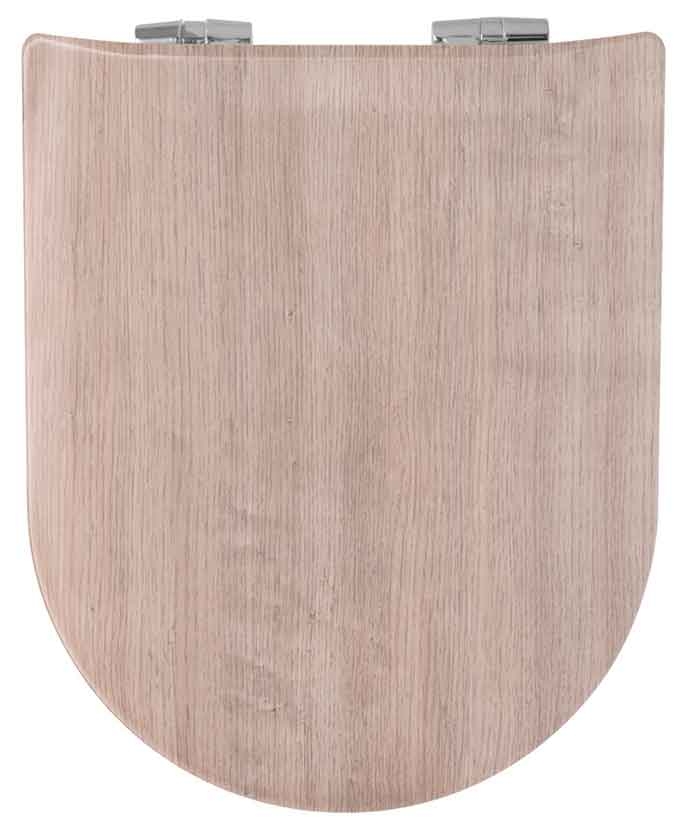Abattant wood slim avec descente assistée  - Effet bois naturel, HOME MAISON