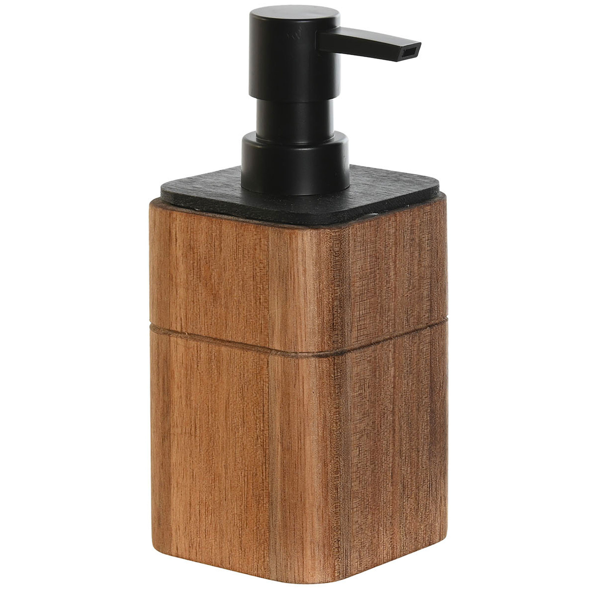 Distributeur de savon en bois d'acacia 7.6x7.6x17.5cm, WADIGA