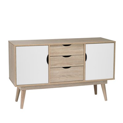 Scandi Style Sideboard with 2 Doors and 3 Drawers SO'HOME